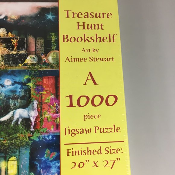 Treasure Hunt Bookshelf Art Aimee Stewart 1000 Piece Jigsaw Puzzle 20 x 27 NEW - Picture 3 of 6